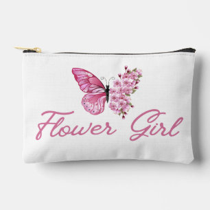 stylish flower girl ,pink butterfly cute modern accessory pouch