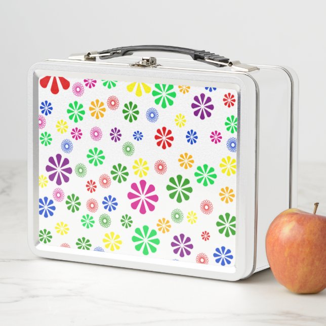 Stylish Flower Pattern Metal Lunch Box (In Situ)