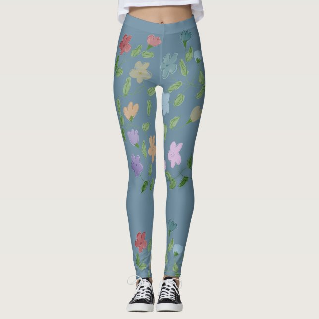 Stylish Flowered Girly Leggings (Front)