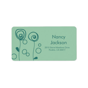 Stylish Flowers - Aqua Green Label