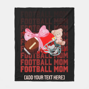 Stylish FOOTBALL MOM Coquette Fleece Blanket
