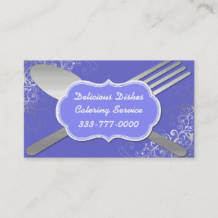 Stylish Fork & Spoon Food Service Business Card