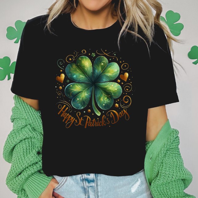 Stylish Four Leaf Clover St Patrick's Day T-Shirt (Stylish Four Leaf Clover St Patrick's Day T-Shirt)