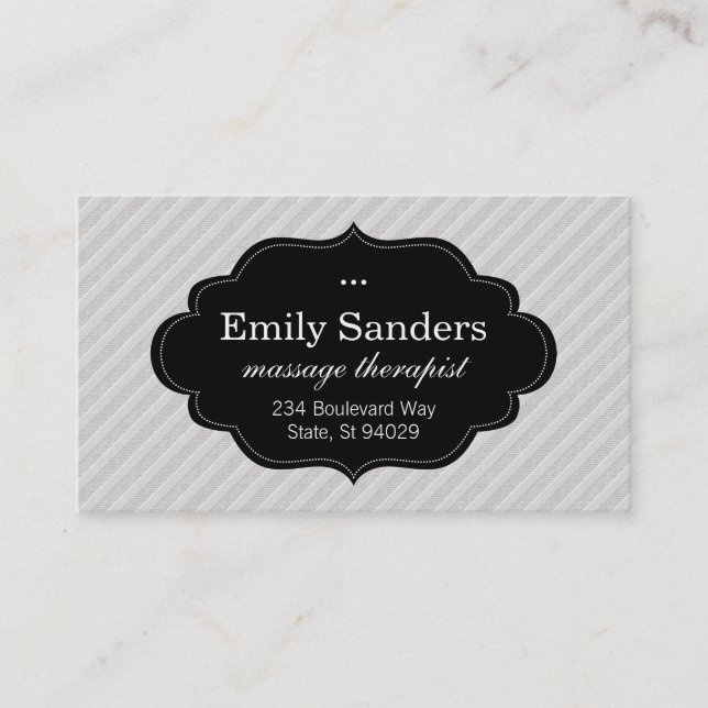 Stylish Frame | Striped Texture Business Card (Front)