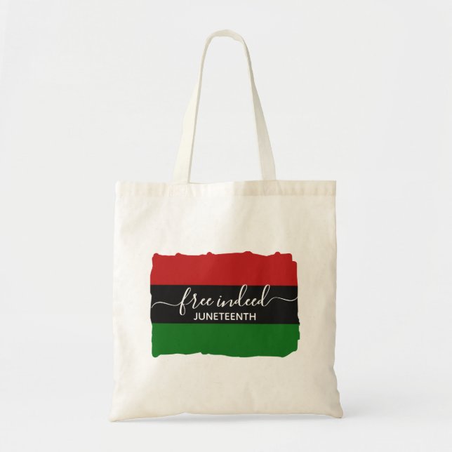 Stylish FREE INDEED Pan African JUNETEENTH Tote Bag (Front)
