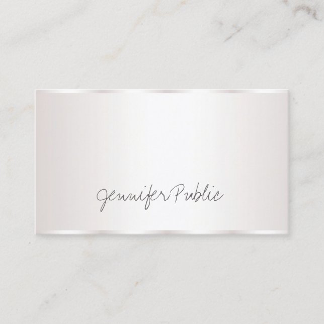 Stylish Freehand Script Elegant Glamourous Plain Business Card (Front)