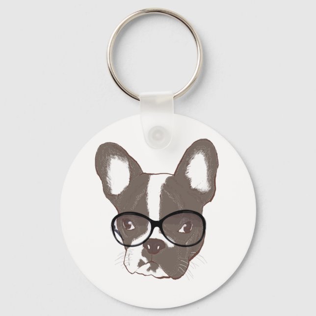 Stylish french bulldog key ring (Front)