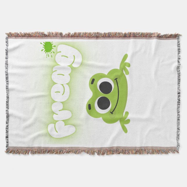 stylish frog themed home blanket (Front)