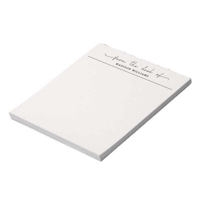 Stylish From The Desk Of Professional Beige Notepad (Rotated)