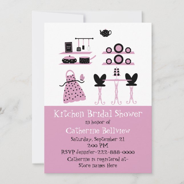 Stylish Fun Kitchen Bridal Shower Invitation (Front)