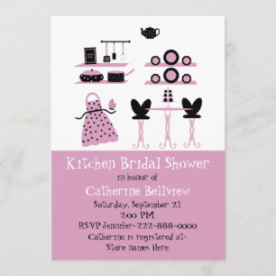 Stylish Fun Kitchen Bridal Shower Invitation