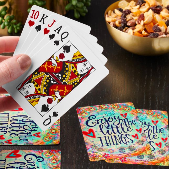 Stylish Fun Little Things Quote Inspirational Playing Cards (Creator Uploaded)