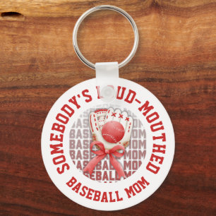 Stylish Fun LOUD-MOUTHED BASEBALL MOM Key Ring