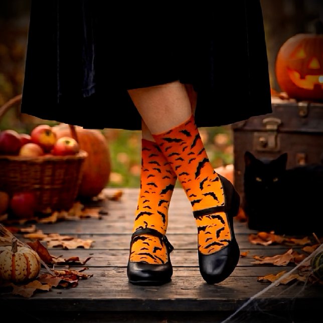 Stylish, Fun & Versatile Spooky Bats Halloween  Socks (Creator Uploaded)