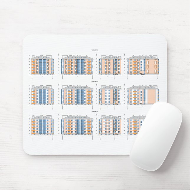 Stylish & Functional Blueprint Mouse Mat (With Mouse)