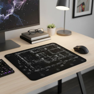 Stylish & Functional Blueprint Mouse Mat