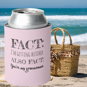 Stylish & Funny - Groomsman Proposal Light Pink Can Cooler