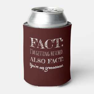 Stylish & Funny - Groomsman Proposal Maroon Can Cooler
