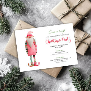 Stylish Funny Santa Watercolor Holiday Invite