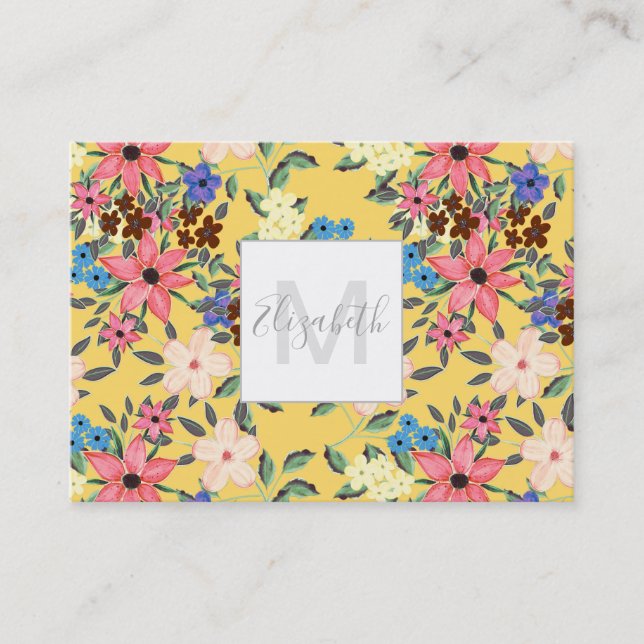 Stylish garden floral design business card (Front)