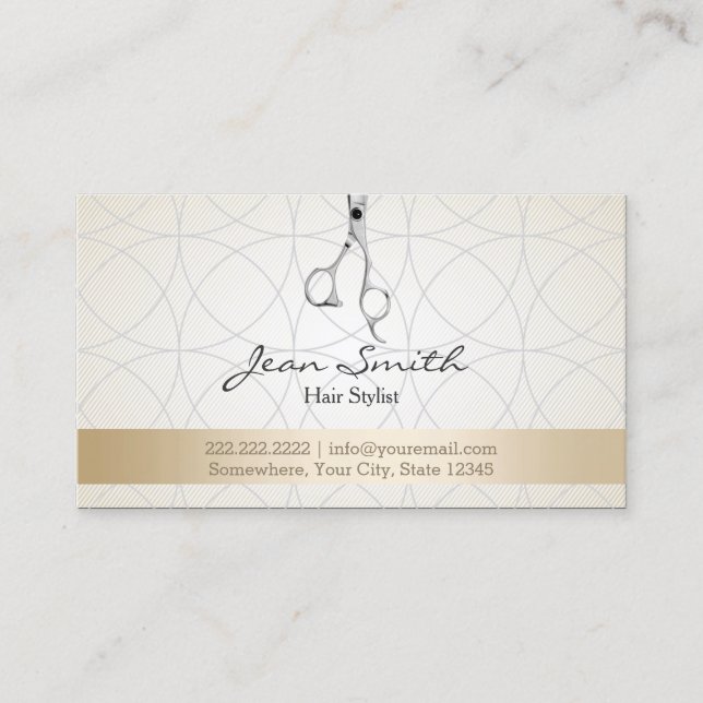 Stylish Geo Circles Hair Stylist Business Cards (Front)