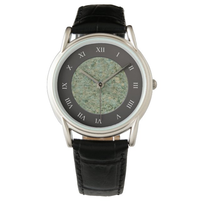 Stylish Geology Green Rock Texture Watch (Front)