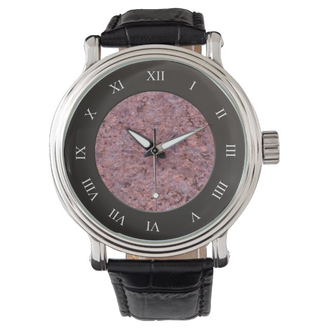 Stylish Geology Pink Rock Texture Watch (Front)
