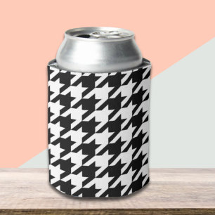 stylish geometric black white houndstooth pattern can cooler