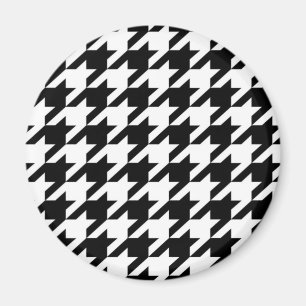 stylish geometric black white houndstooth pattern magnet