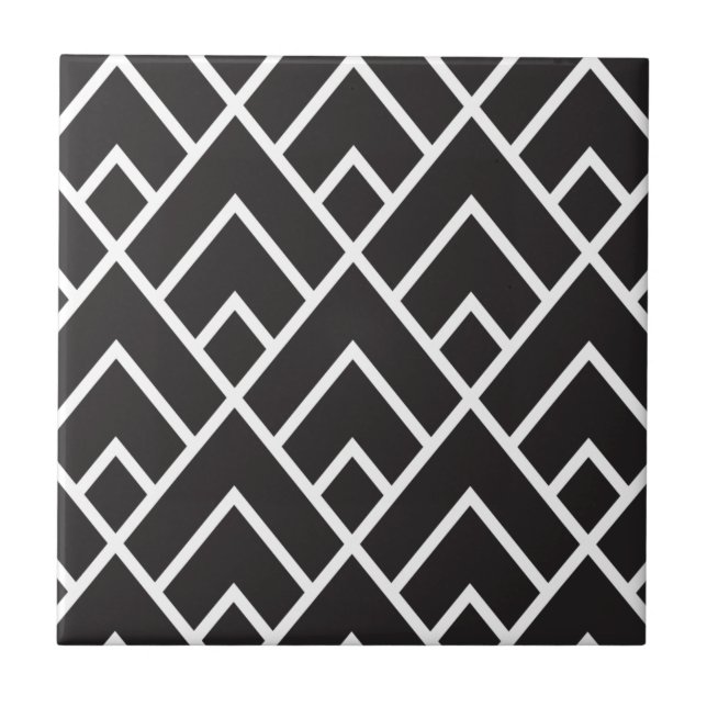 Stylish Geometric Diamond Grid Pattern Tile (Front)