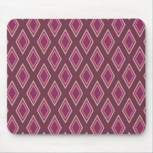 Stylish Geometric Diamond Pattern in Purple Mouse Mat
