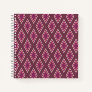Stylish Geometric Diamond Pattern in Purple Notebook