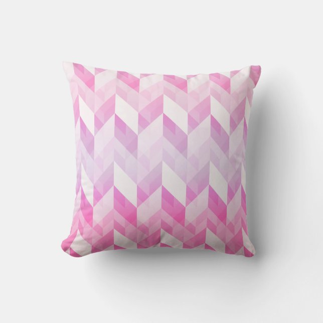 Stylish Geometric Ombre Pink Pattern Cushion (Front)