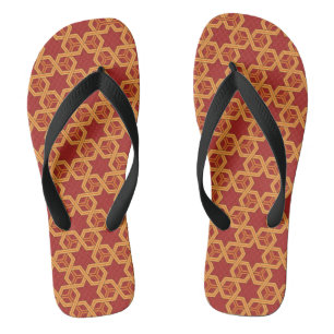 Stylish geometric ornament flip flops