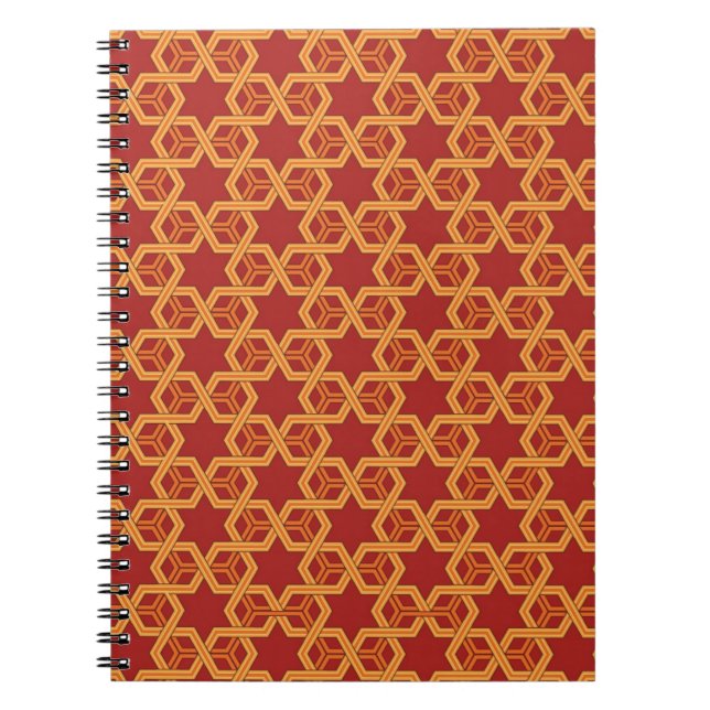 Stylish geometric ornament notebook (Front)