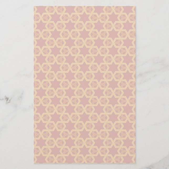 Stylish geometric ornament stationery (Front)