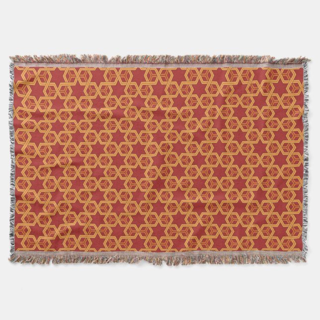 Stylish geometric ornament throw blanket (Front)