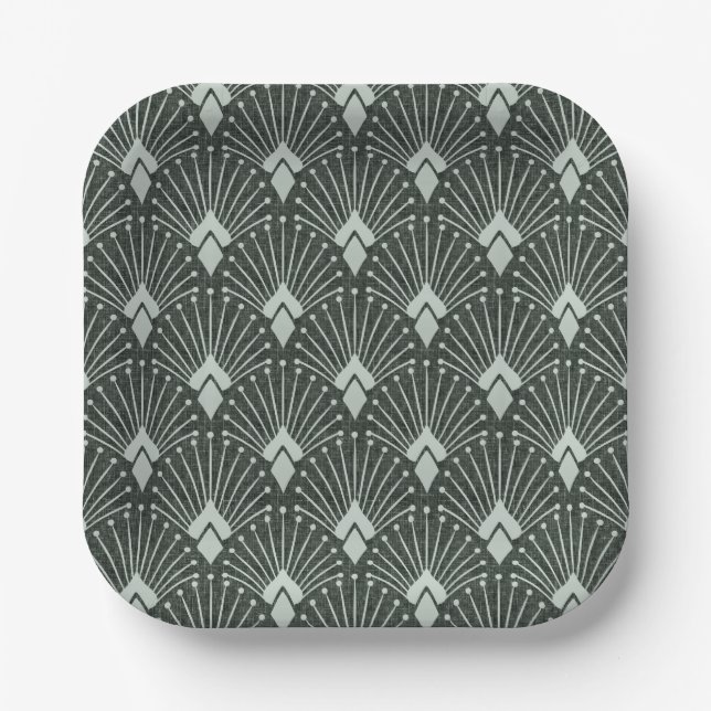 Stylish geometric pattern, art deco. paper plate (Front)