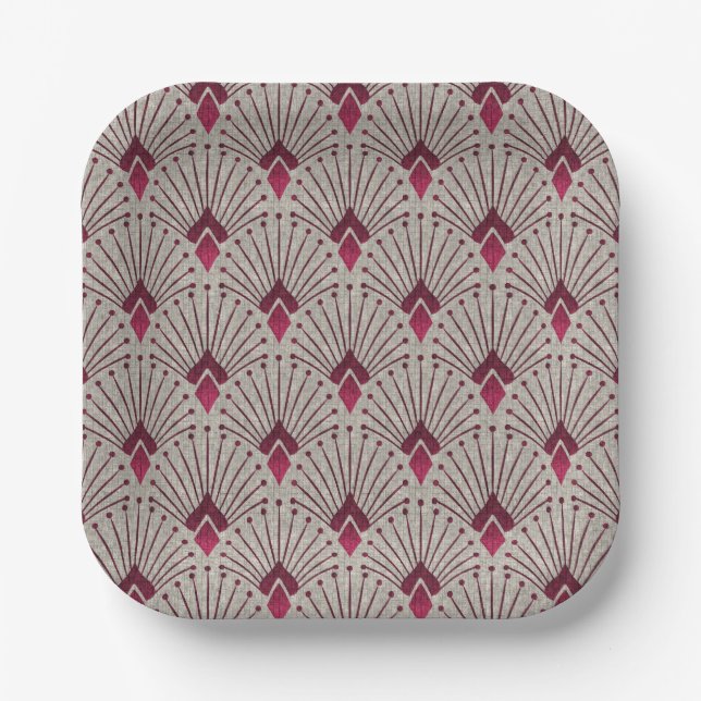 Stylish geometric pattern, art deco.  paper plate (Front)