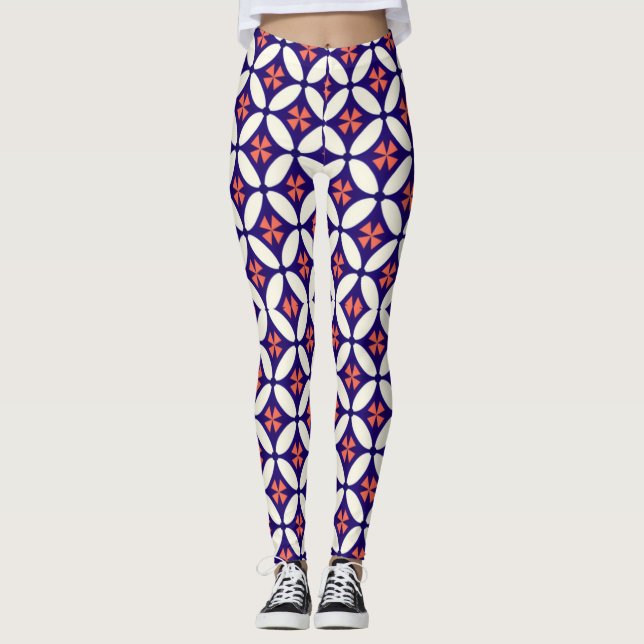  Stylish Geometric Pattern Leggings for Women  (Front)