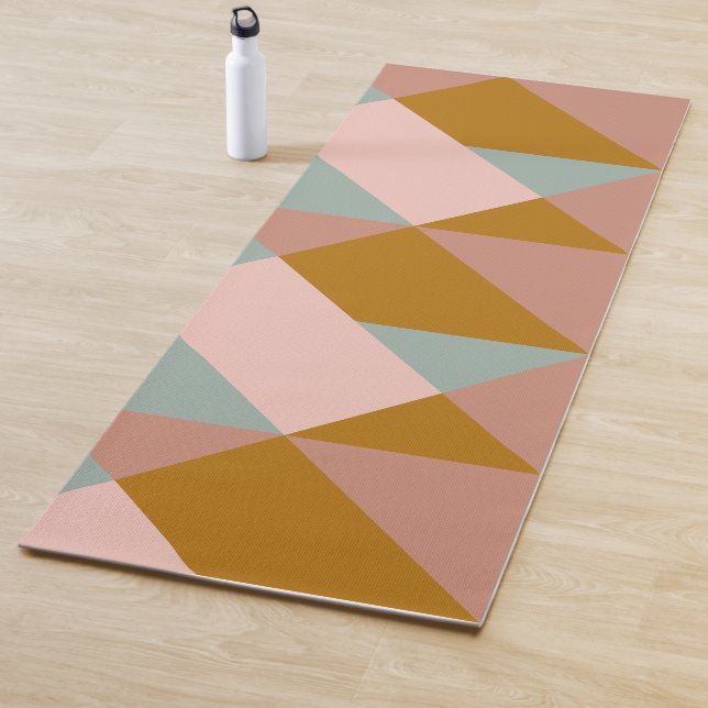 Stylish Geometric Pattern Pretty Earthy Neutrals Yoga Mat (In Situ)