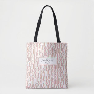 stylish geometric script personalised college tote bag