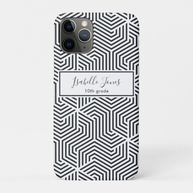 stylish geometric script personalised school   Case-Mate iPhone case (Back)