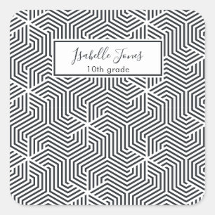 stylish geometric script personalised school  iPad Square Sticker