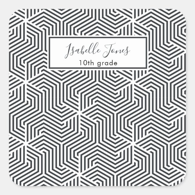 stylish geometric script personalised school  iPad Square Sticker (Front)