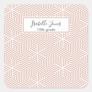 stylish geometric script personalised school  iPad Square Sticker