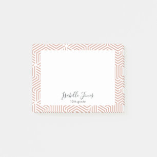 stylish geometric script personalised school pos post-it notes