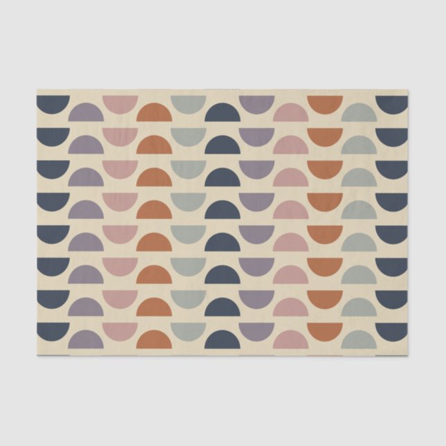 Stylish Geometric Shapes Pattern in Earthy Colours Tissue Paper (Front)