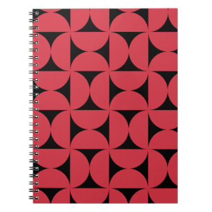 Stylish Geometric Shapes Pattern In Pink Colors Notebook