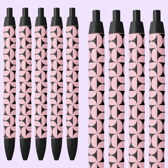 Stylish Geometric Shapes Pattern In Pink Colours   Black Ink Pen (Creator Uploaded)